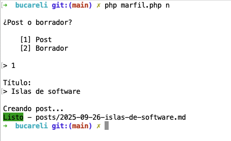 Generador de marfil en la terminal